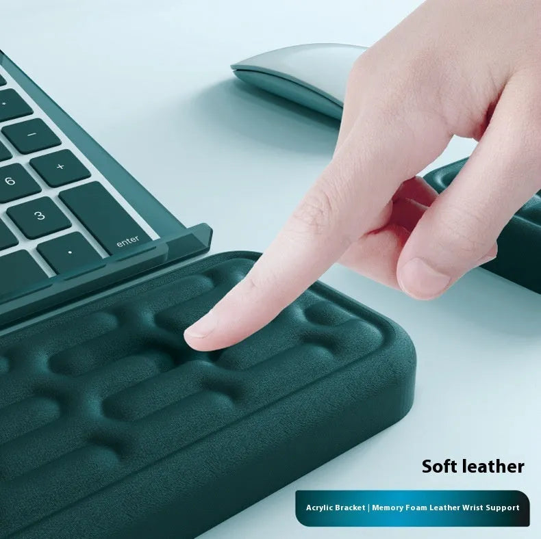 Double-sided keyboard and mouse pad with memory foam wrist rest in various colours