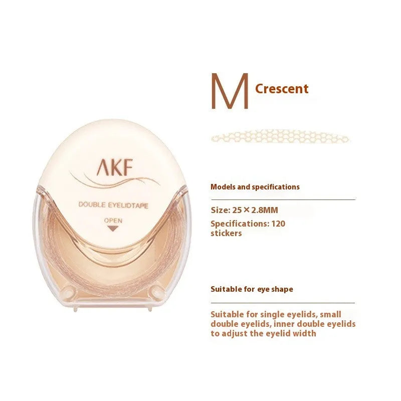 Double eyelid stickers roll with invisible lace material in crescent and olive shapes