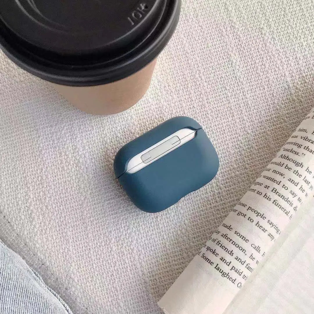 Plastic protective case for AirPods Pro shown in multiple colour options