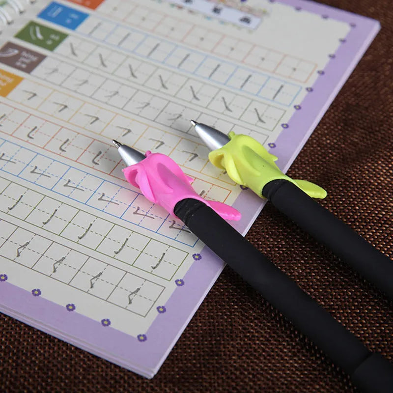 Automatic fade and disappear pen set showing pen holder, case, and eight refill cartridges of vanishing ink