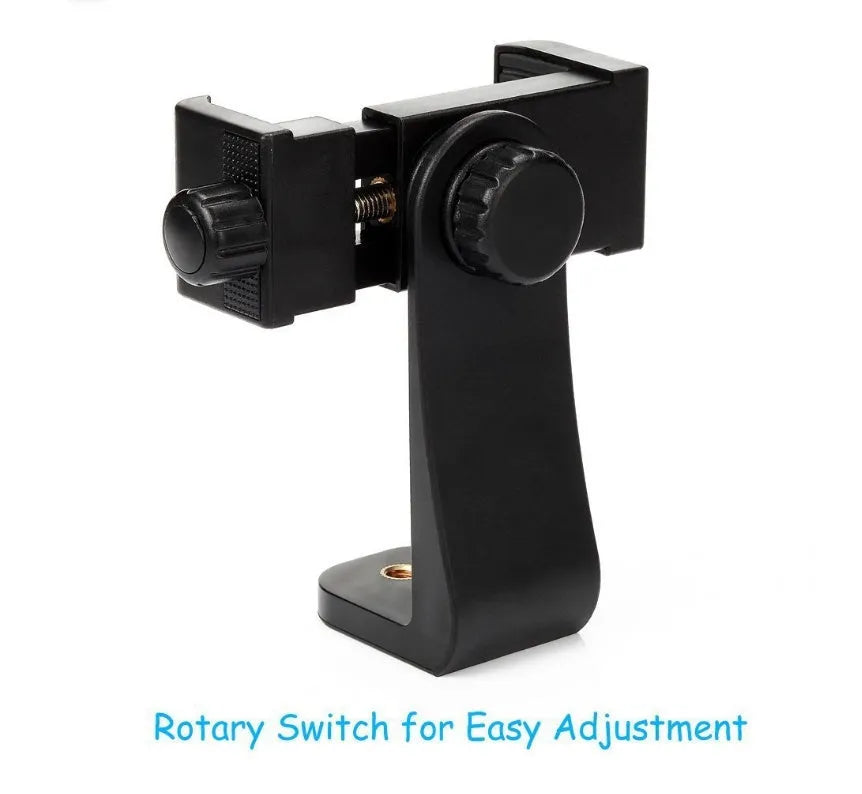 Black universal mount cell phone clipper holder with adjustable clip for 5.6-10.2cm devices