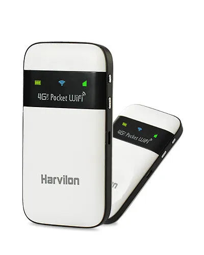 White 4G LTE mobile wireless router with LED light display and SIM card slot