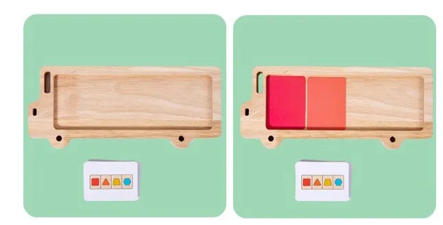 Wooden early education geometry puzzle with colour shapes, suitable for children aged 4-6 years, 30.5 x 13.5 x 3.9cm