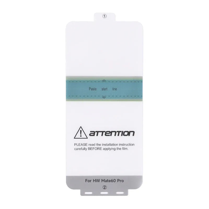 Huawei Mate60 Pro TPU screen protector kit with application tools on a white background.