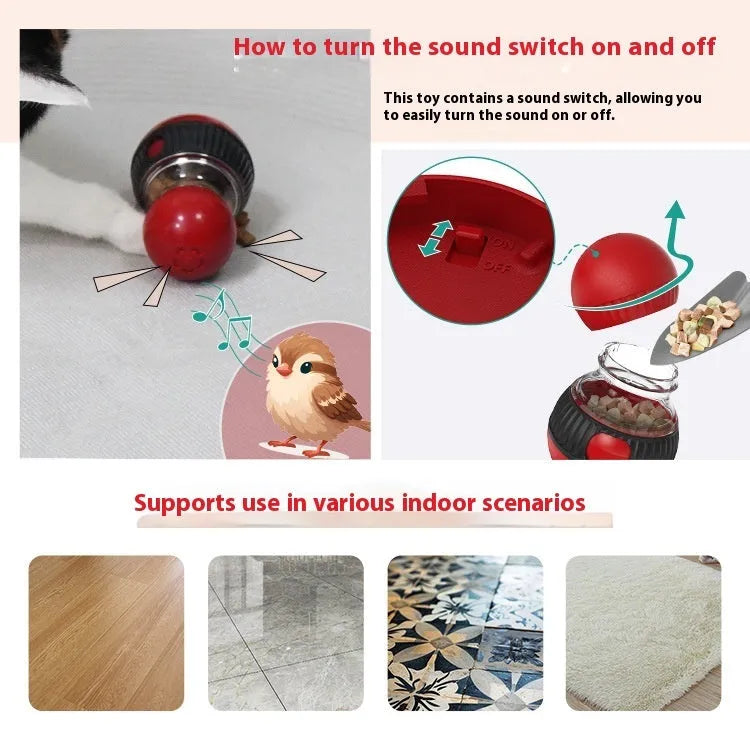 Plastic rotating cat toy ball with super ball design and sound effects