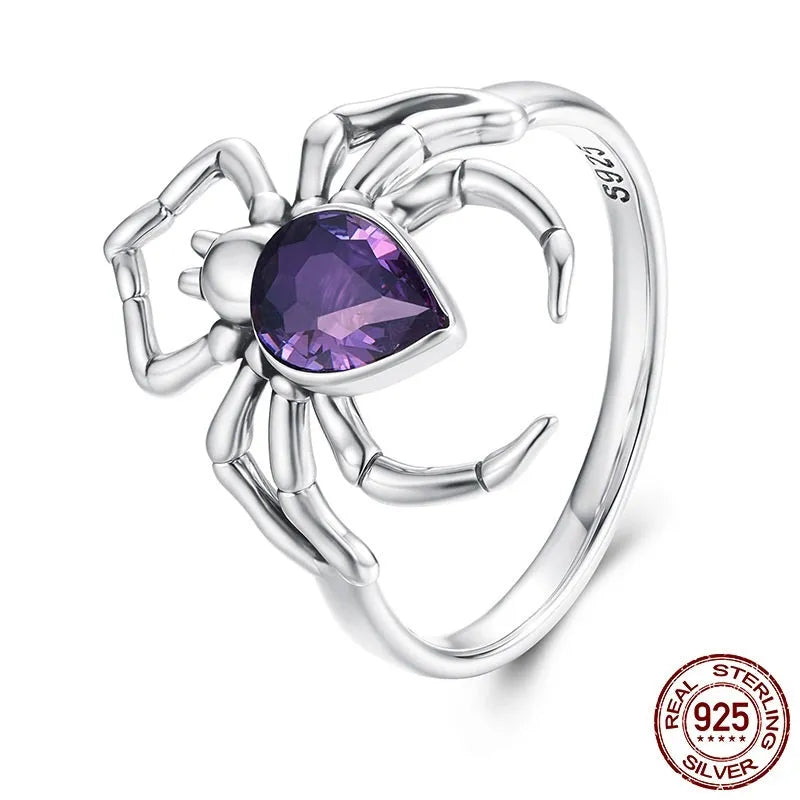 Niche S925 sterling silver animal zodiac ring with inlaid zircon on a white background