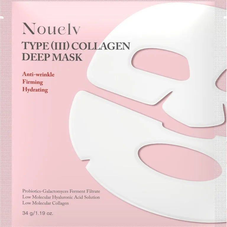 Box of four collagen layered patch masks for facial moisturising and rejuvenation.