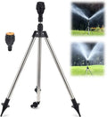 Stainless steel retractable automatic rotating sprinkler tripod with adjustable angle for garden irrigation