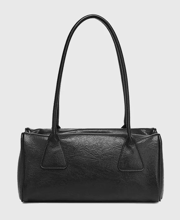 Horizontal square PU leather casual shoulder underarm bag with contrast stitching and zipper pocket in beige colour size 32x16x15cm