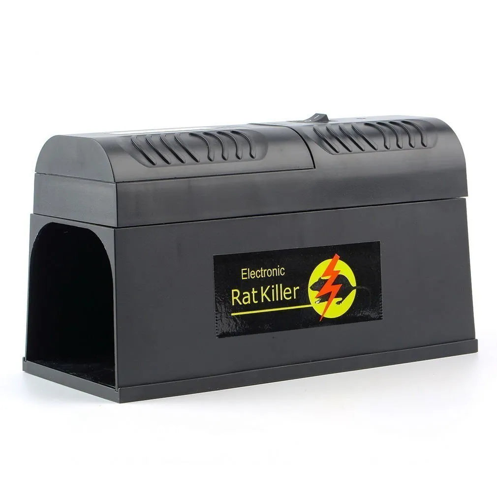 Black high voltage electronic rodent killer with choice of UK EU or US plug