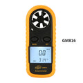 Biaozhi orange digital wind speed meter showing 105mm compact dimensions
