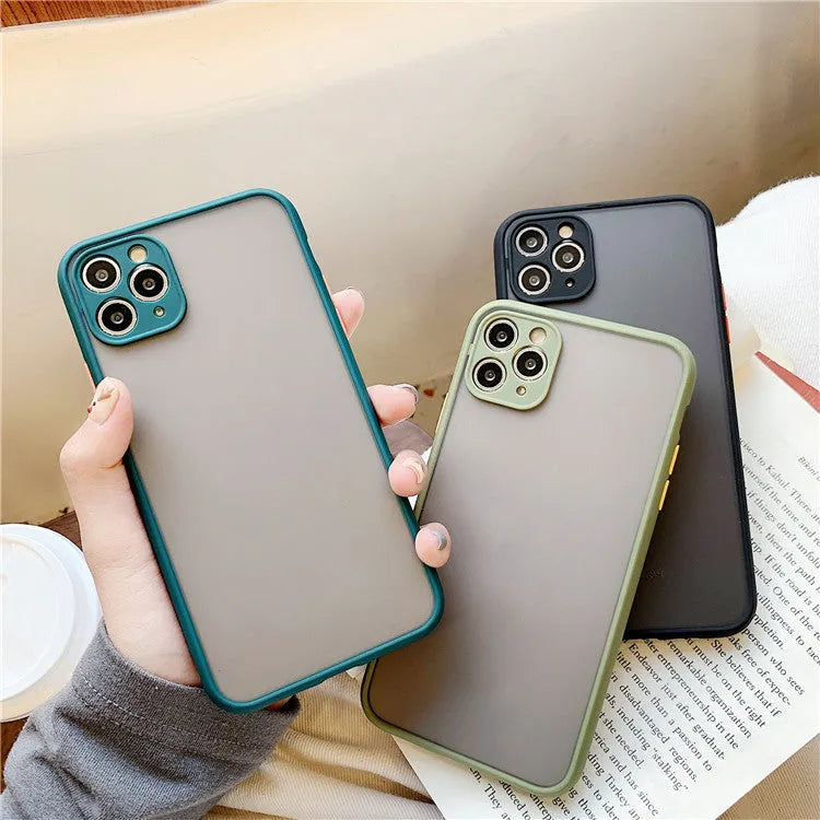 Frosted transparent TPU silicone phone case back cover for iPhone 11 in blue colour