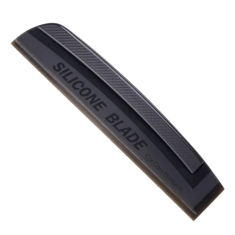 One-piece black silicone car wash wiper with soft non-scratch edge for paint and windows
