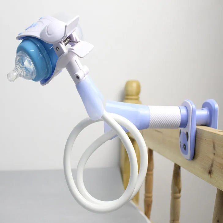 Extended 1.05 metre baby feeding bracket in blue, adjustable bottle holder for breastfeeding mothers