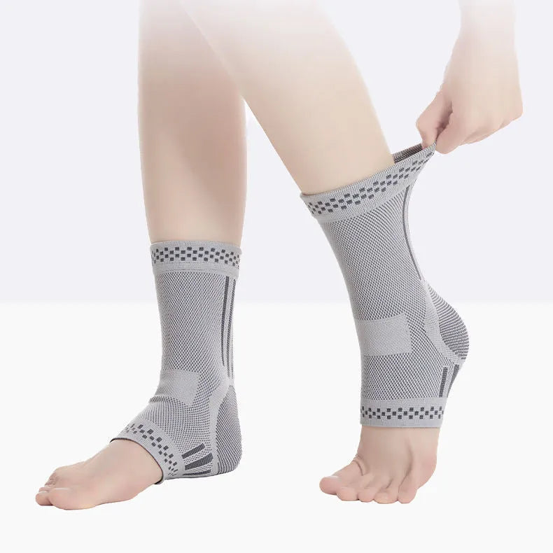 Graphene ankle brace compression sleeve for sprained ankle support with copper ions for breathability