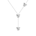 925 silver tassel butterfly pendant clavicle chain in electroplated 14K gold colour on display