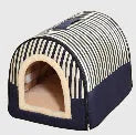 Portable handle cloth cat bed in S M L XL with patterned pink, blue, brown and green covers