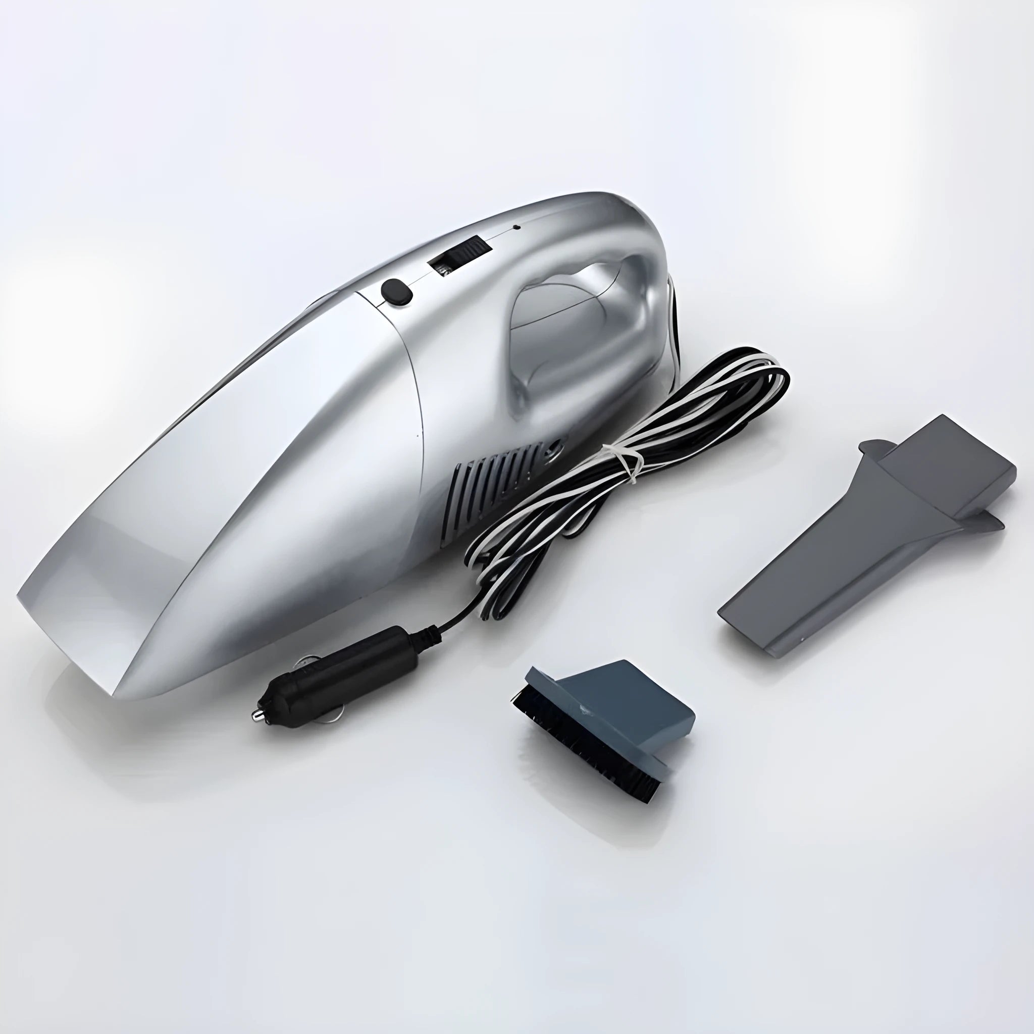 White car portable vacuum cleaner ABS body 29.6x9.6x11.6cm 12V 120W with cable