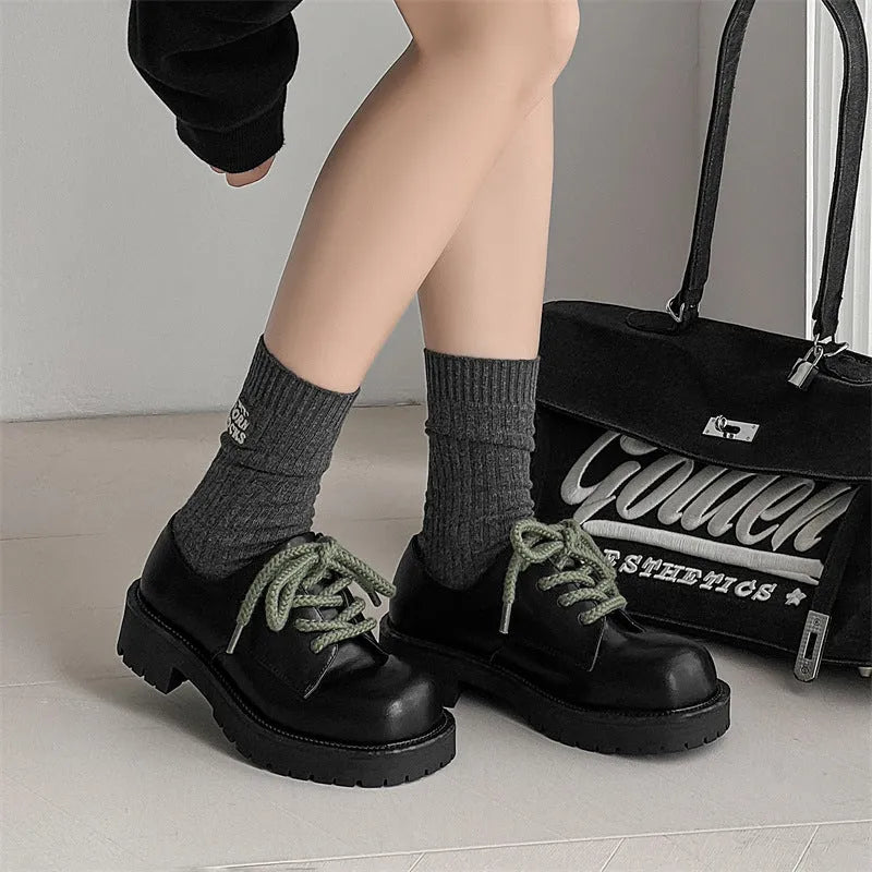 Big Head derby platform casual leather shoes in microfiber and rubber for men and women.