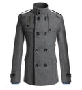 Men's woolen trench coat in cotton blend, single breasted, notched lapel, in khaki colour on model