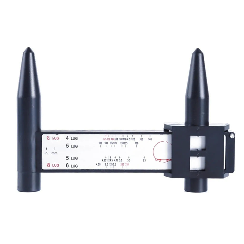 Digital hole distance measuring tool with plastic construction for wheel hub modification projects