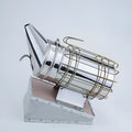 Stainless steel manual bee smoker with leather bellows for beekeeping hive management