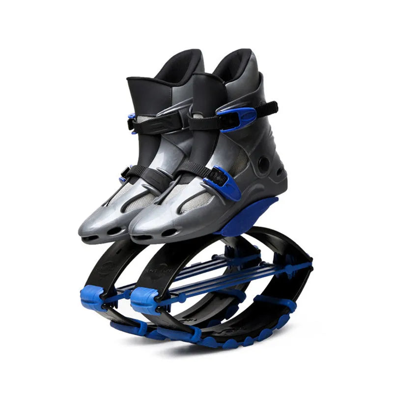 Kangaroo fitness bouncing shoes in grey and red, made from TPU TPR and mesh, size L for 50-70kg users