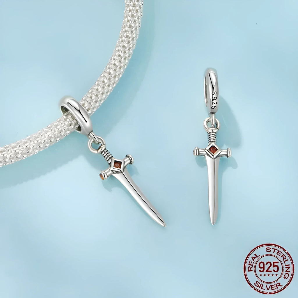 S925 sterling silver bead DIY pendant part with inlay finish, 2.5x0.6cm aperture 0.45cm, colour SCC3124