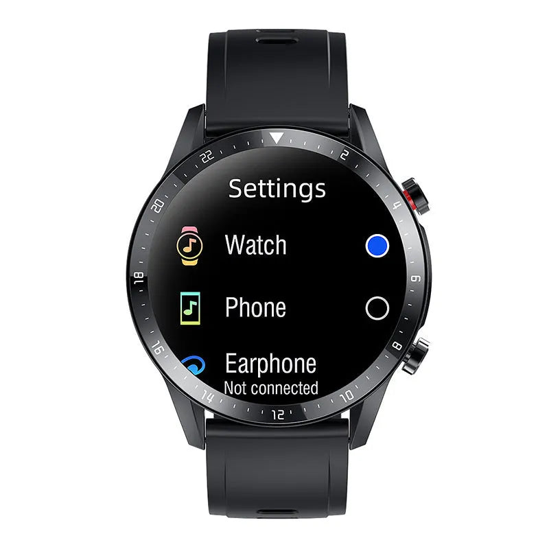 Silver-black alloy Bluetooth smartwatch with 1.3-inch screen on a wrist strap.