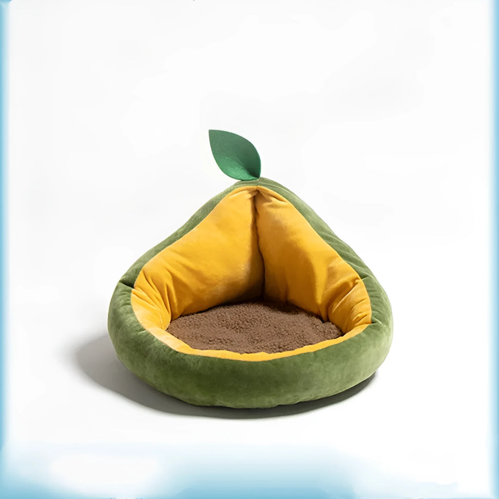 Cotton pit avocado detachable pet nest in green with washable cover for cats and super small dogs