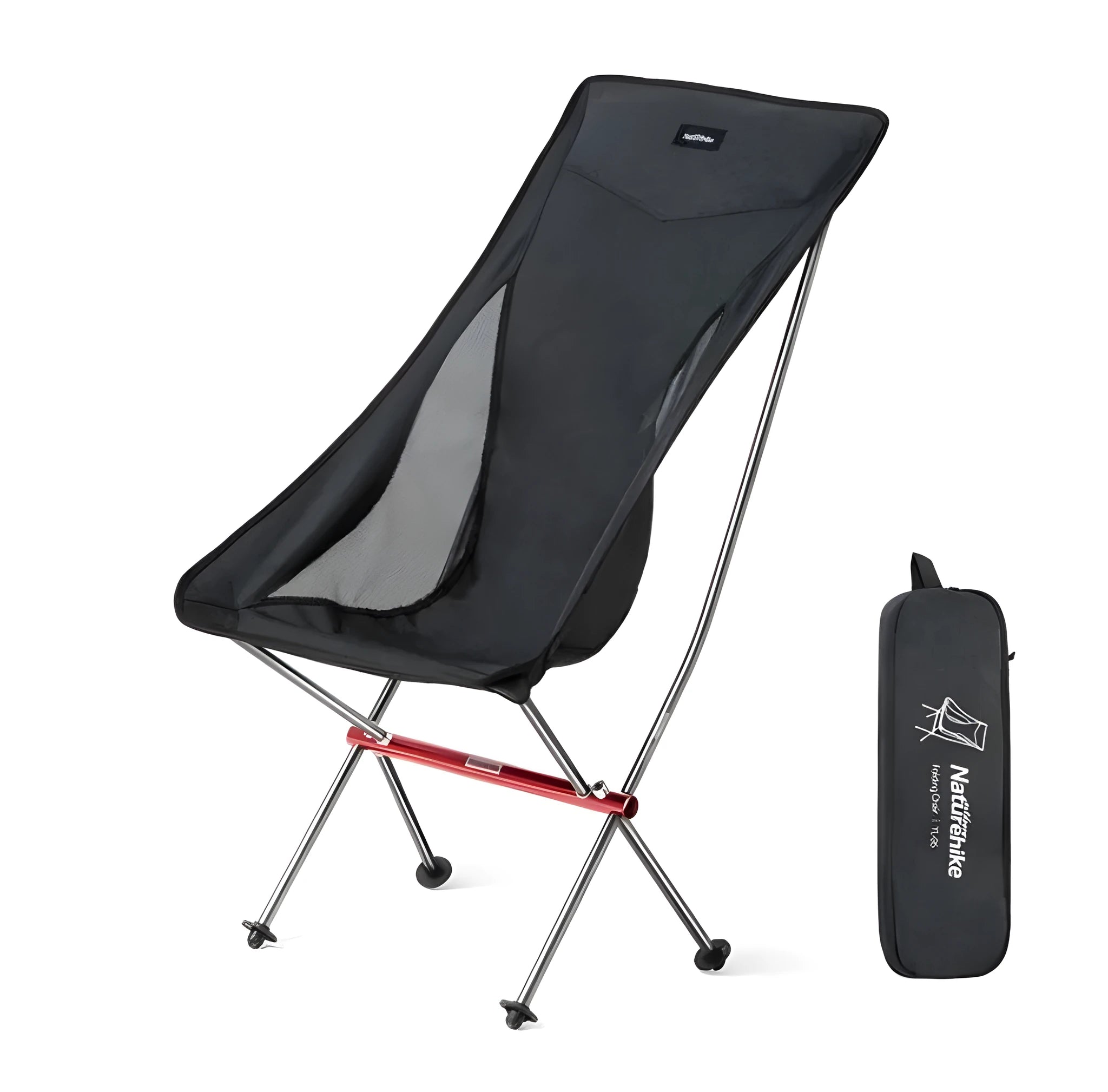 Portable ultralight camping chair with aluminium alloy frame folded for travel