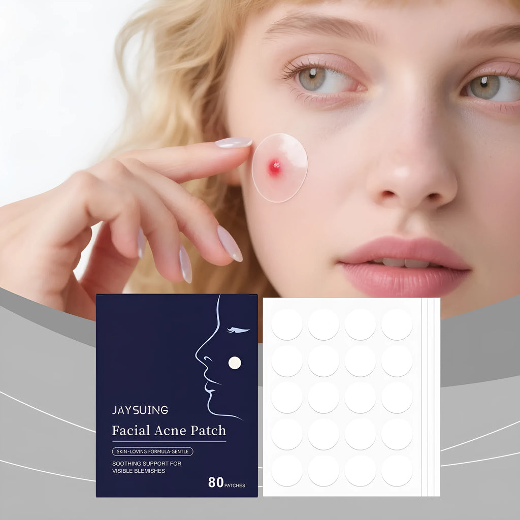 Pack of 80 hydrocolloid facial acne patches for spot treatment