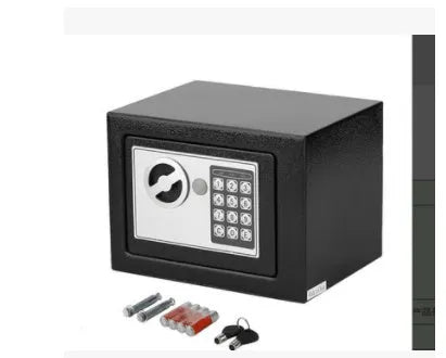 Mini office safe 230x170x170mm in white with password lock keypad on door