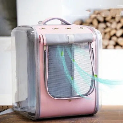 Pet carrier backpack made of polyester for outdoor cat travel in a pure colour option
