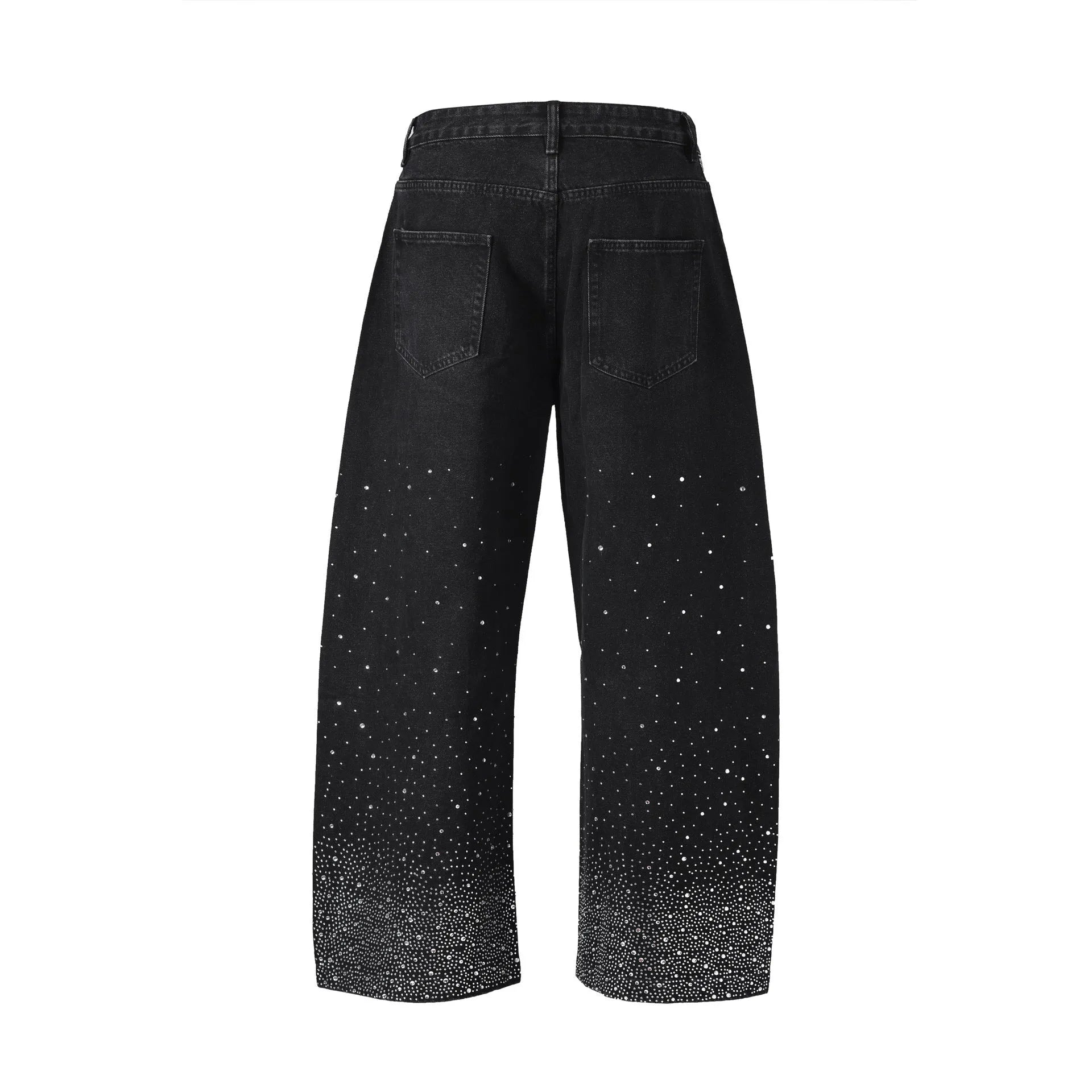 Blue loose-fitting wide-leg cotton trousers for teenagers with European sizing