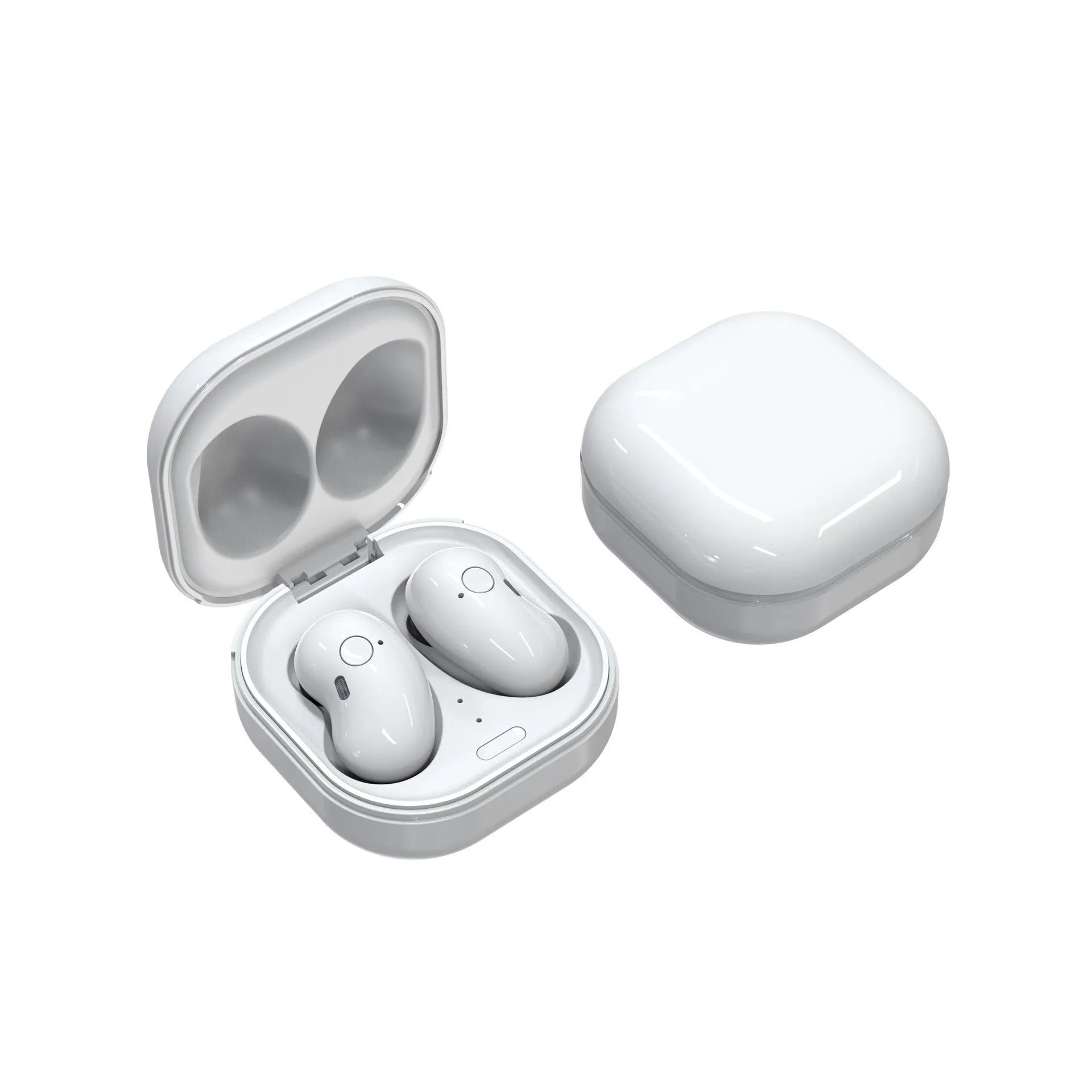 Black Bluetooth 5.0 wireless sport earbuds with IPX4 waterproof rating and built-in microphone