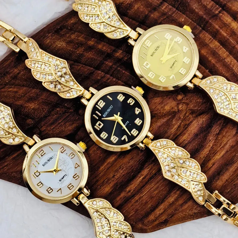 Stainless steel women's wristwatch with round dial on a metal bracelet with Vachette clasp.