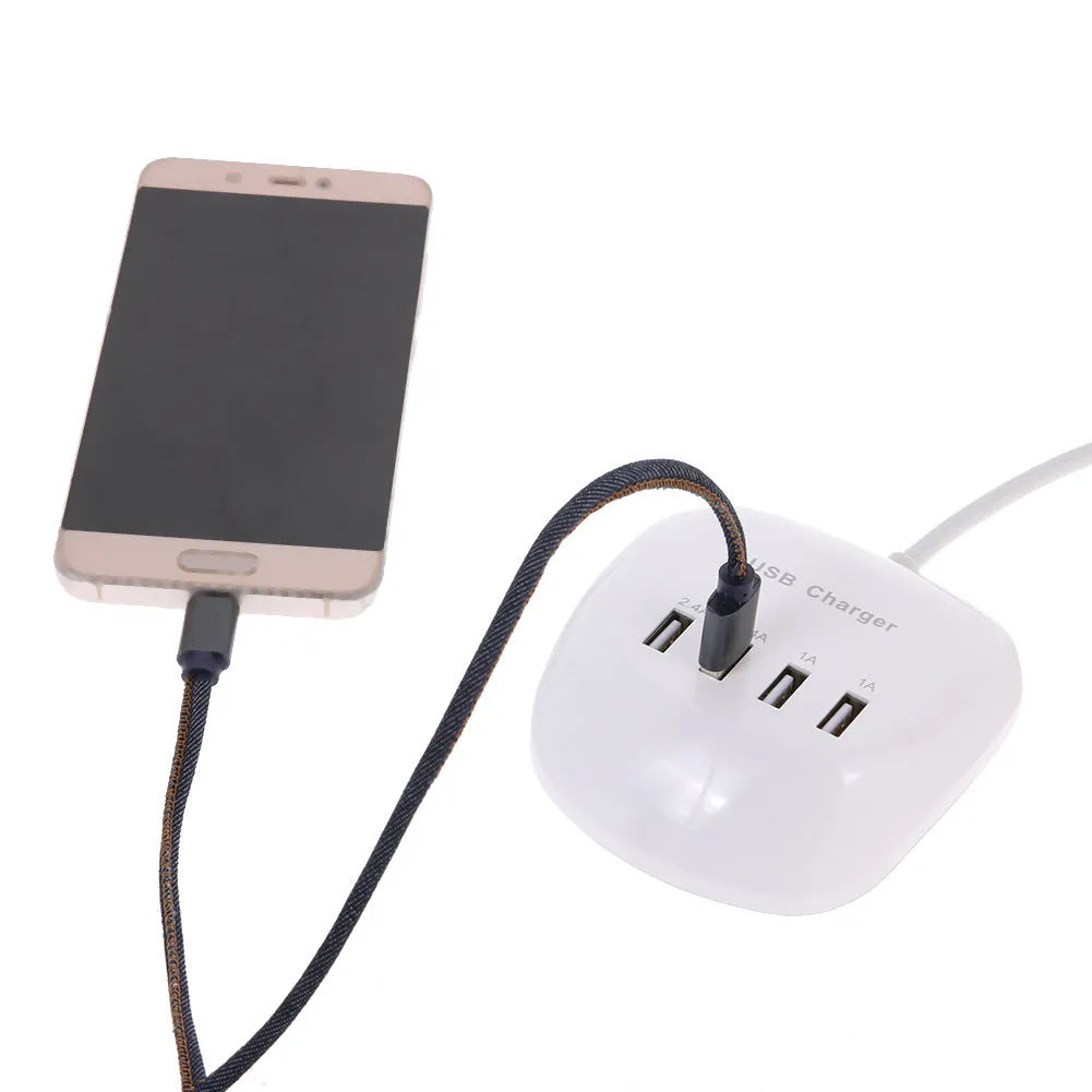 White USB wall charger with either EU two-pin or US two-blade plug style