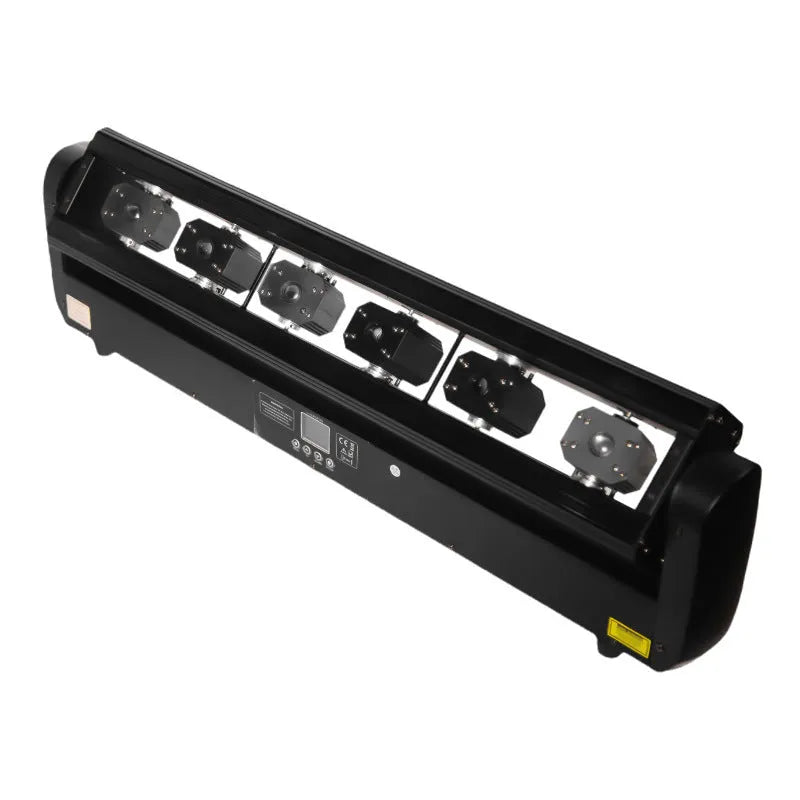 Six-eye double swing full colour laser lamp, 150W DMX512 indoor stage light, 84*9*25cm plastic body