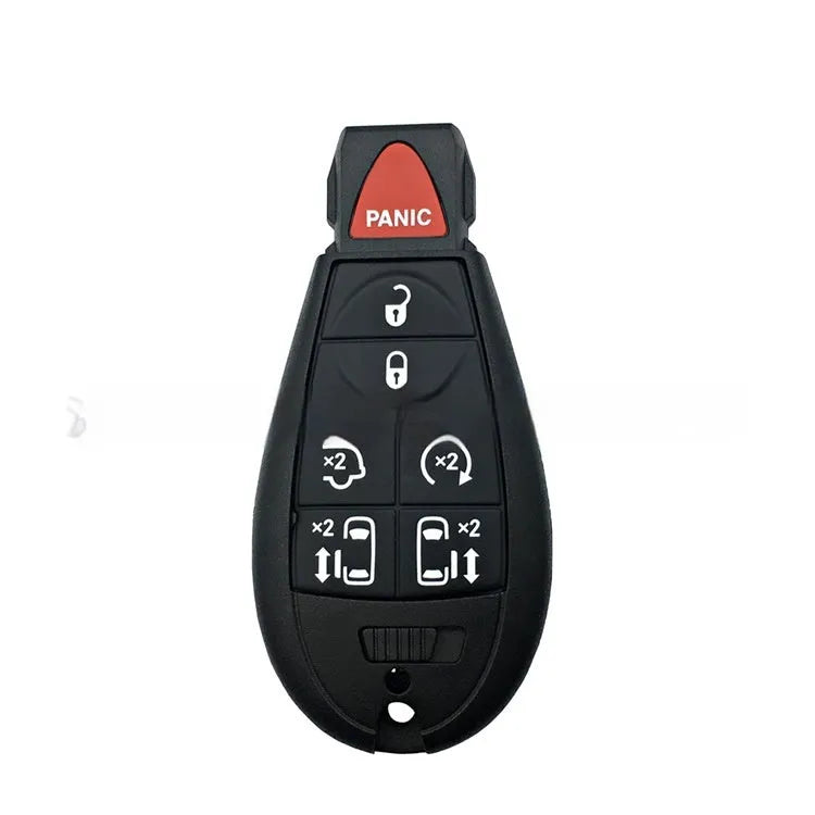 Replacement plastic key case shell for Dodge and Chrysler vehicle smart keys.