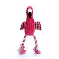 Pink animal-shaped corduroy plush dog toy with squeaker
