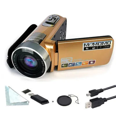 Black digital camera with 3.0 inch rotating LCD screen, CMOS sensor, HD 1080P video, 122x58x60mm, 315g