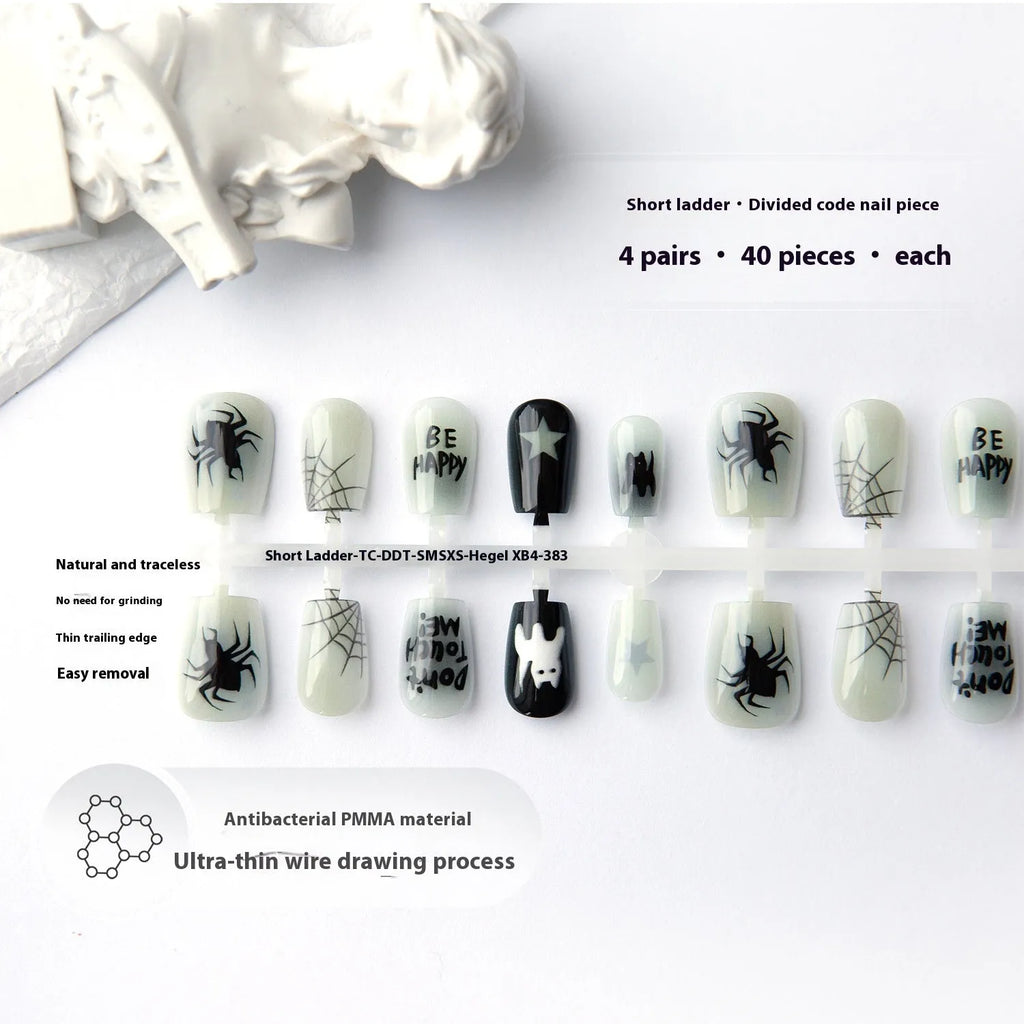 Wansheng YT2 short ladder nail sticker set in glossy seal layer, 40 pieces, Hegel XB4-383 colour, on white background