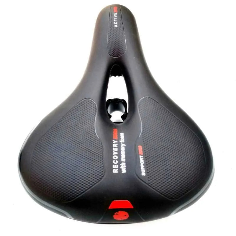 Mountain bike seat cushion with taillight black edge 260x190mm night riding ventilated saddle
