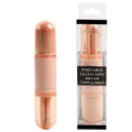 4-in-1 retractable makeup brush set with man-made fibre bristles and plastic handles in skin colour