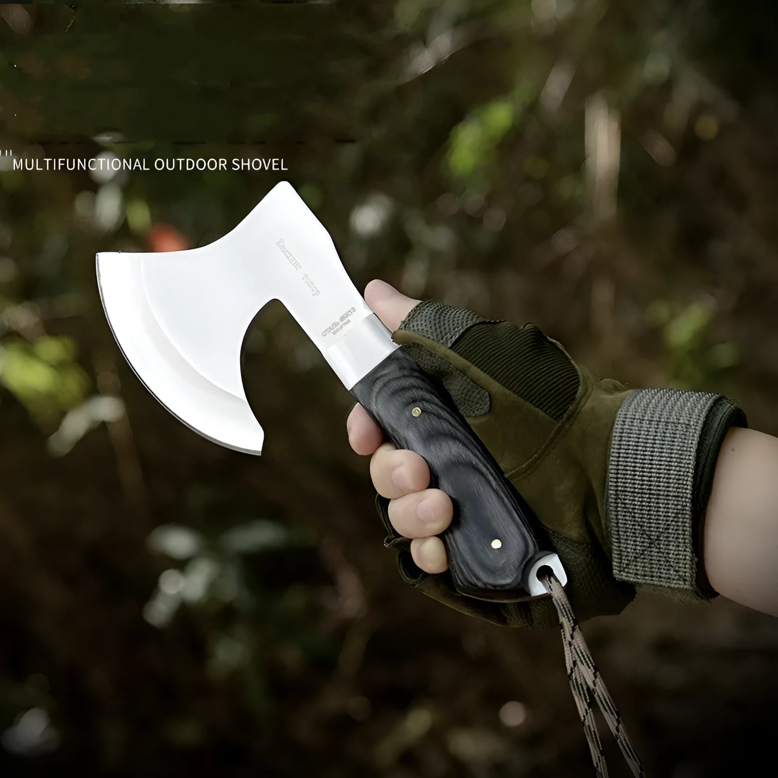 Outdoor Tactics XMF95 stainless steel camping axe with 57cm length and 49HRC blade for wood chopping