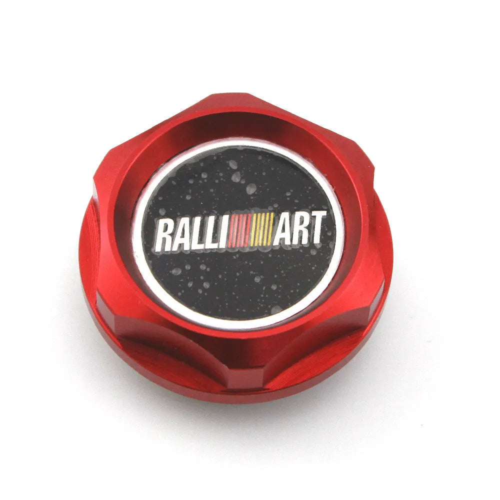 Aluminium alloy oil filter cap for car modification, shown in available colours: red, blue, gold, silver, black, purple.