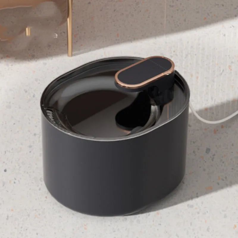 Automatic pet water fountain with USB cable, filter element, and detachable components in Berlin blue colour