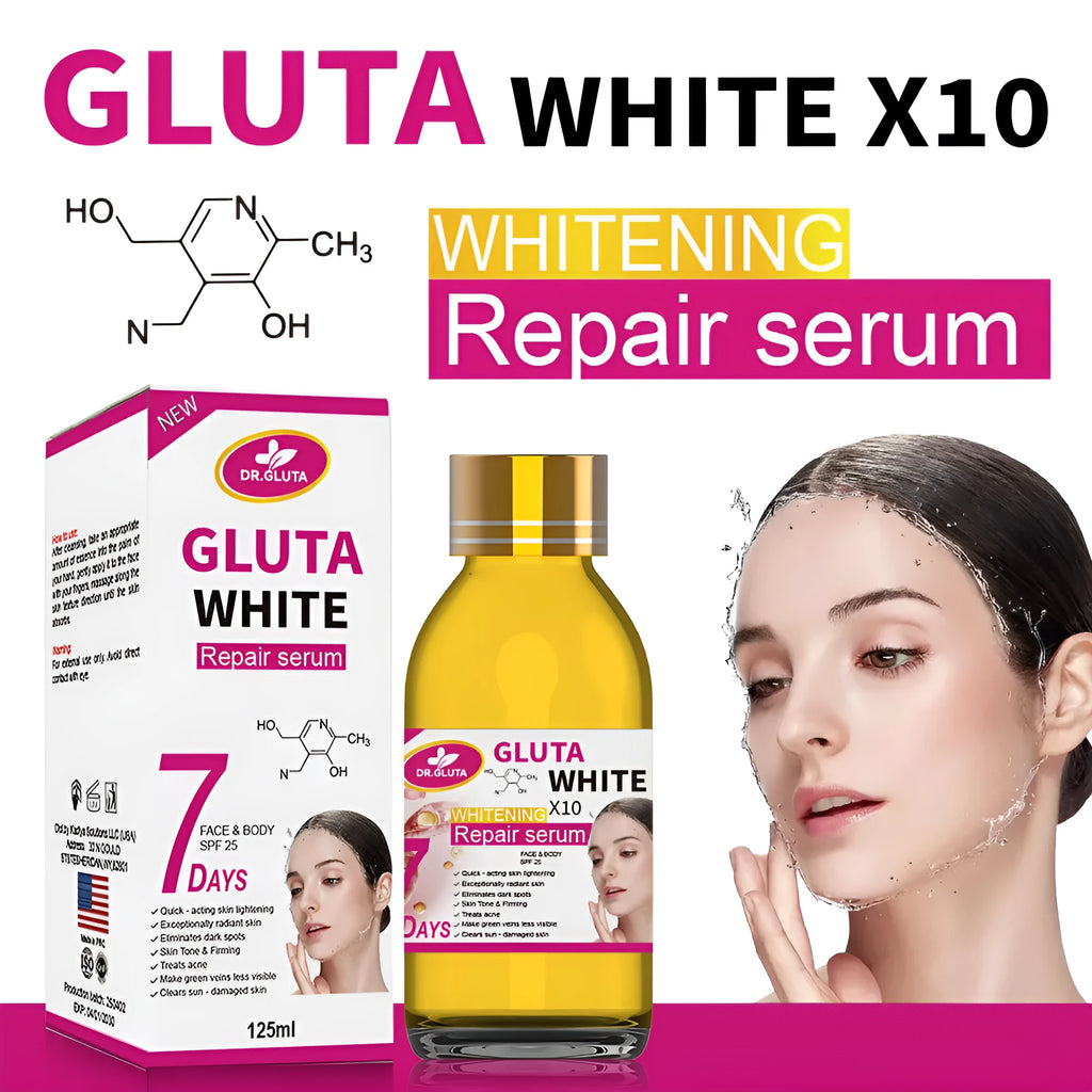 125ml glutathione whitening serum bottle for 7-day whitening repair, moisturising and anti-ageing facial care
