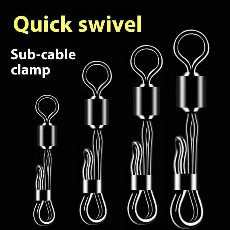 Brass fishing barrel swivel with quick release 8-word ring for fast line changes